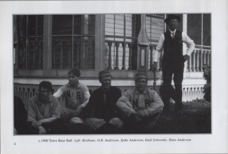 Town Baseball 1900, scanned from the New Richland Sportsmanship, Teamwork, and Friends booklet.