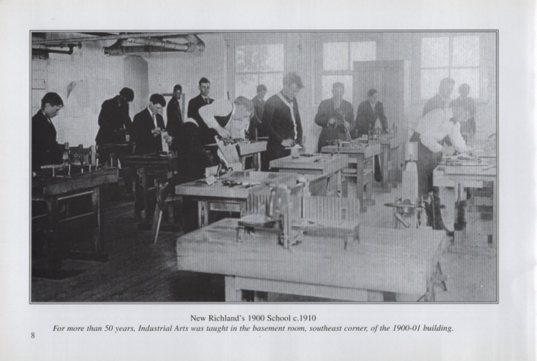 NR School 1910, scanned from the New Richland Sportsmanship, Teamwork, and Friends booklet.
