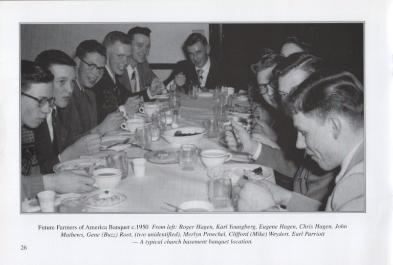FFA Banquet 1950, scanned from the New Richland Sportsmanship, Teamwork, and Friends booklet.