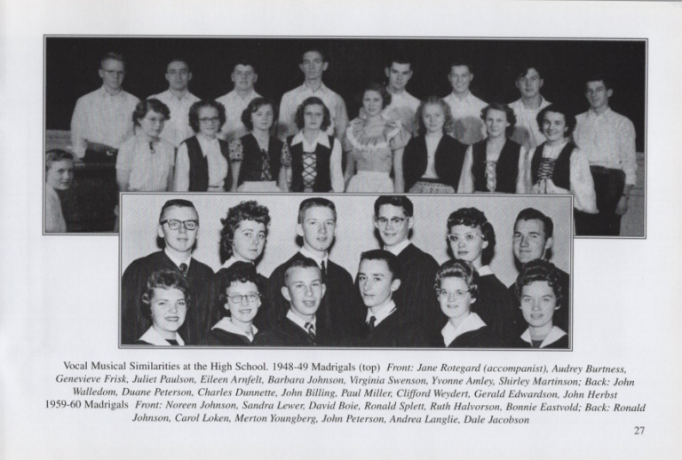 Vocal Musical Similarities 1948-49, scanned from the New Richland Sportsmanship, Teamwork, and Friends booklet.
