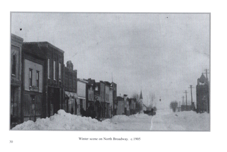 Winter on North Broadway, circa 1905