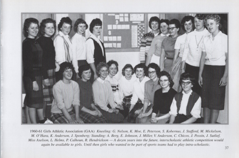 Girls Athletic Association 1960-61, scanned from the New Richland Sportsmanship, Teamwork, and Friends booklet.