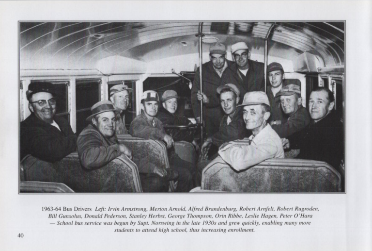 Bus Drivers 1963-64, scanned from the New Richland Sportsmanship, Teamwork, and Friends booklet.