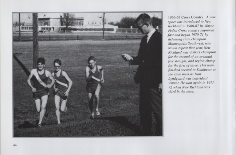 Cross Country 1966-67, scanned from the New Richland Sportsmanship, Teamwork, and Friends booklet.
