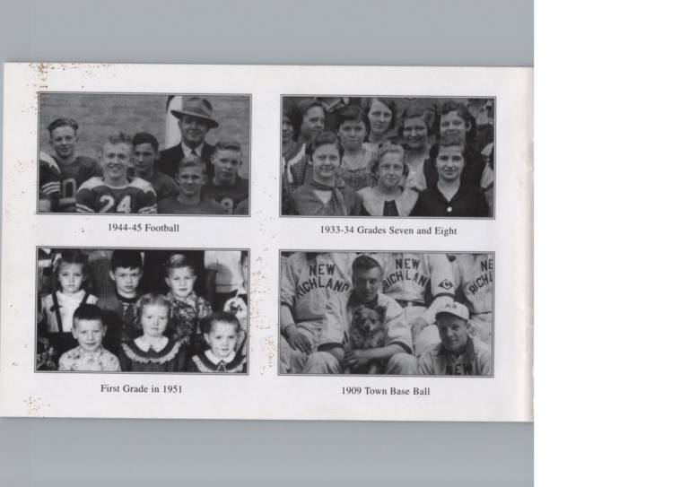 Back Cover: Sports and School, scanned from the New Richland Sportsmanship, Teamwork, and Friends booklet.