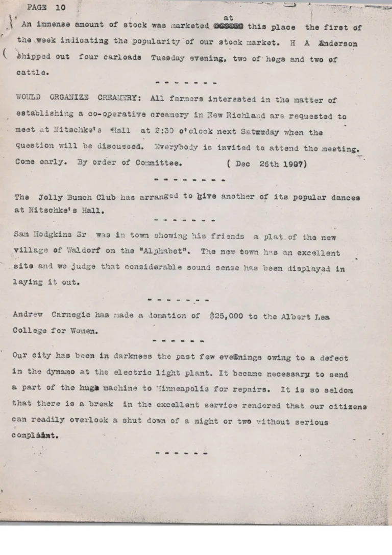 Scanned historical newspaper compilation, 1907 NR Star, page 10