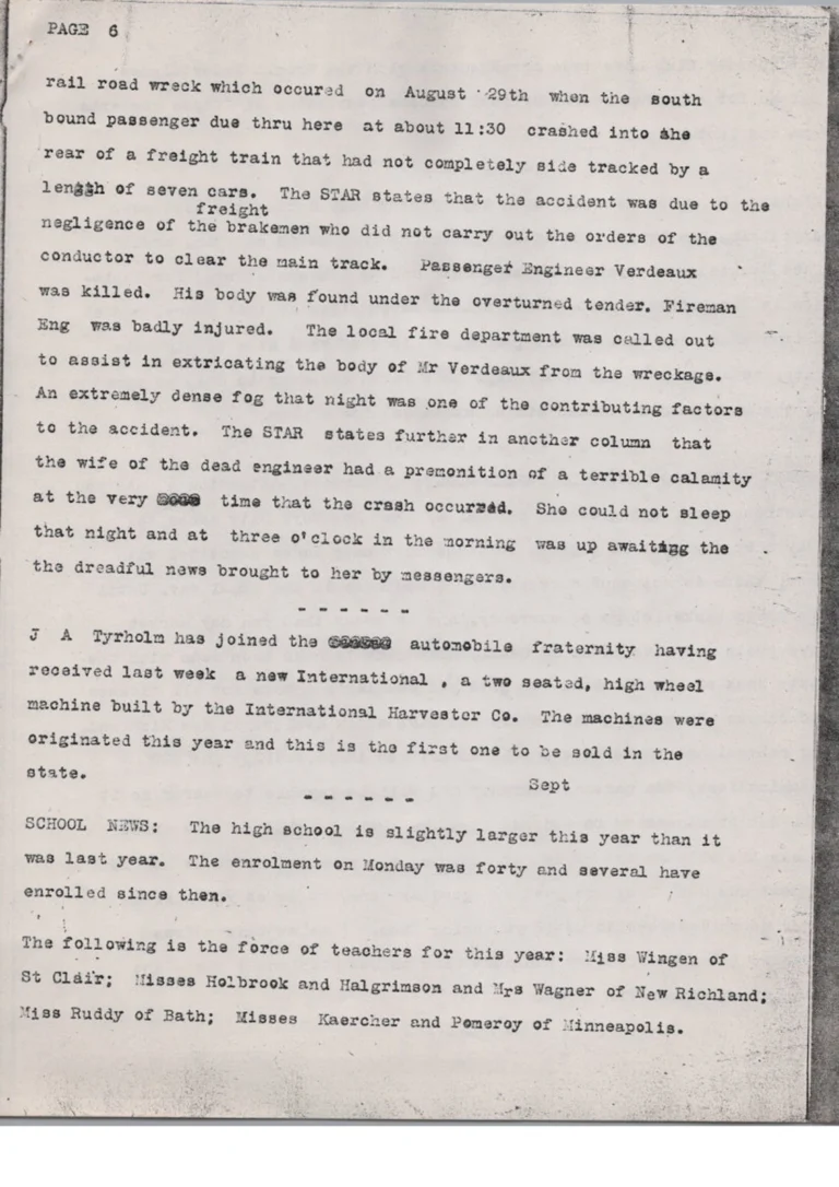 Scanned historical newspaper compilation, 1907 NR Star, page 6