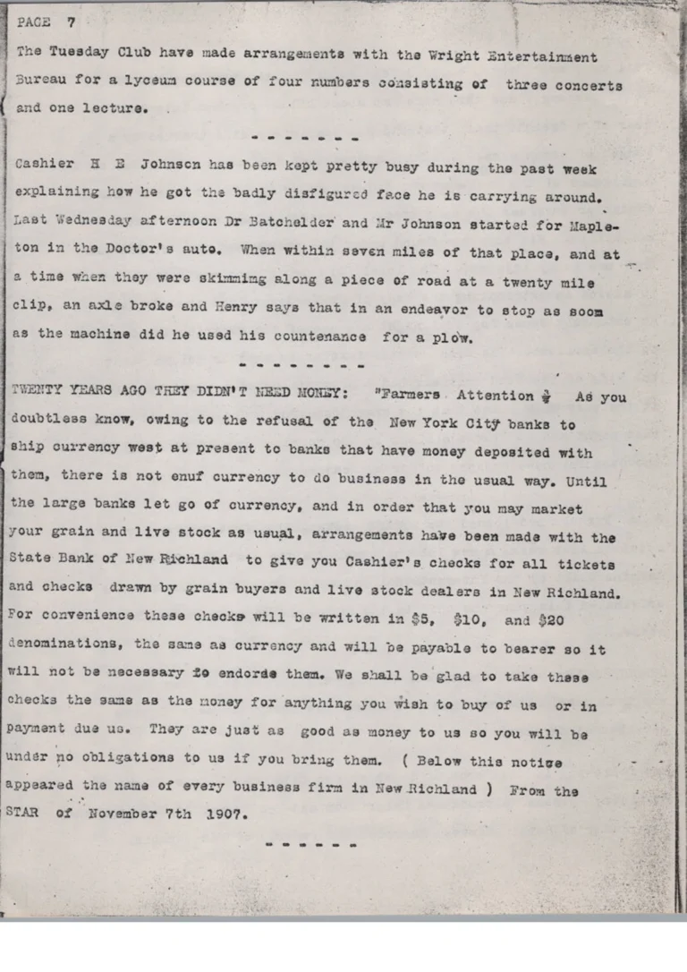 Scanned historical newspaper compilation, 1907 NR Star, page 7